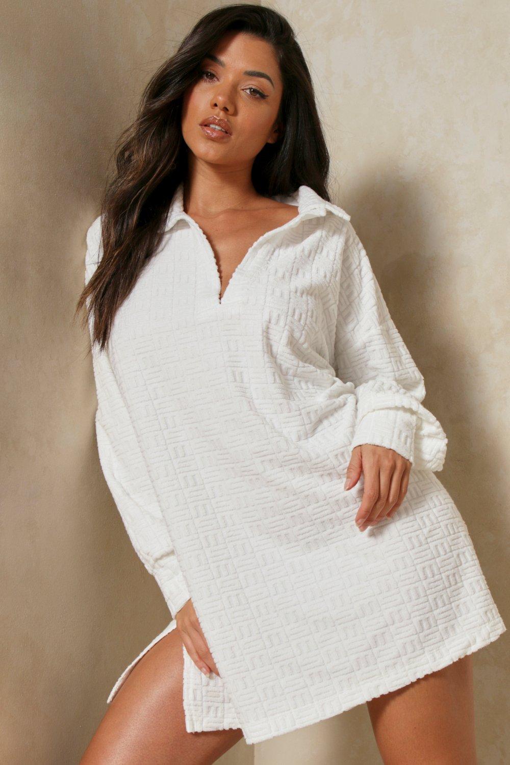 v neck long sleeve t shirt dress