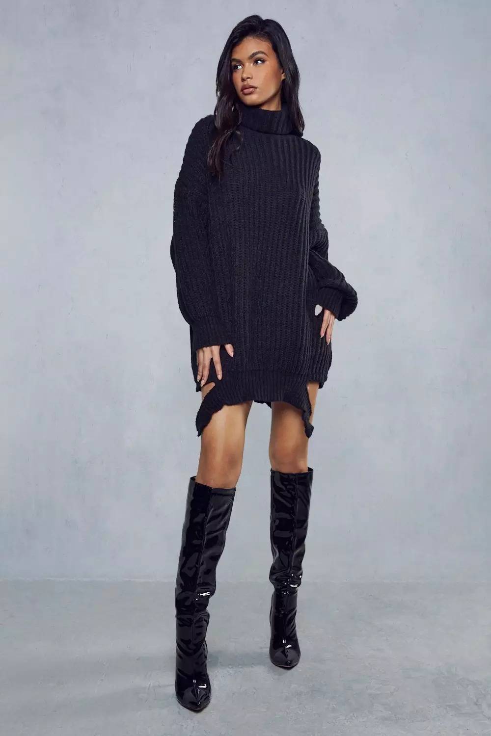 Rib Knit Oversized Jumper Dress