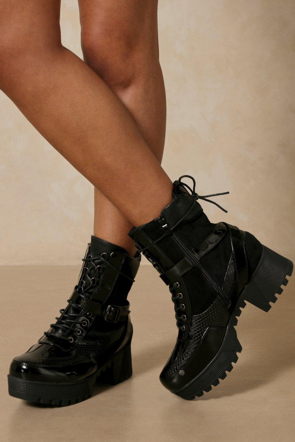 Karmel black biker boots online