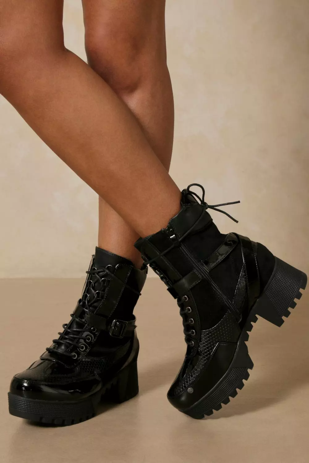 Karmel black deals biker boots