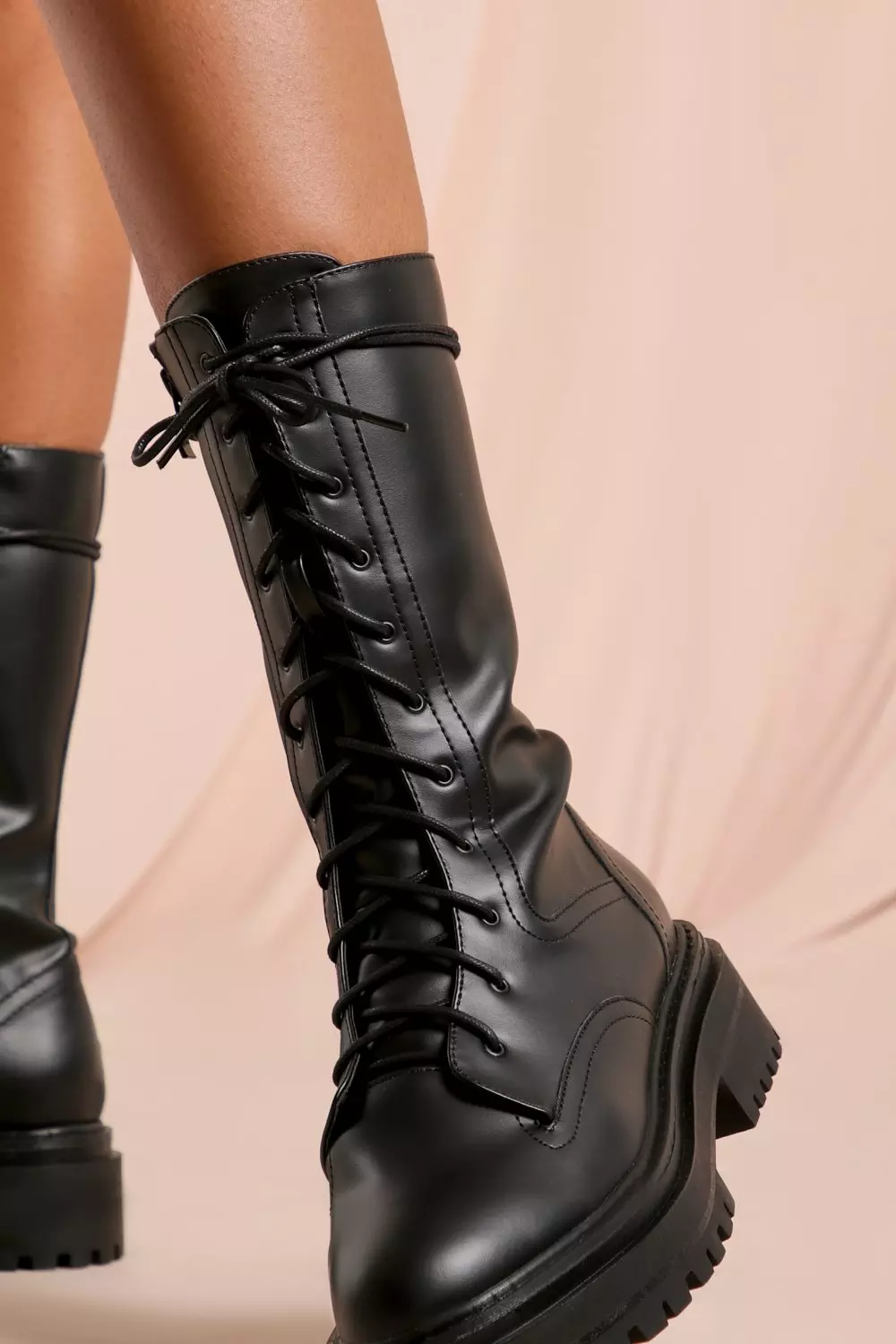 calf lace up boots