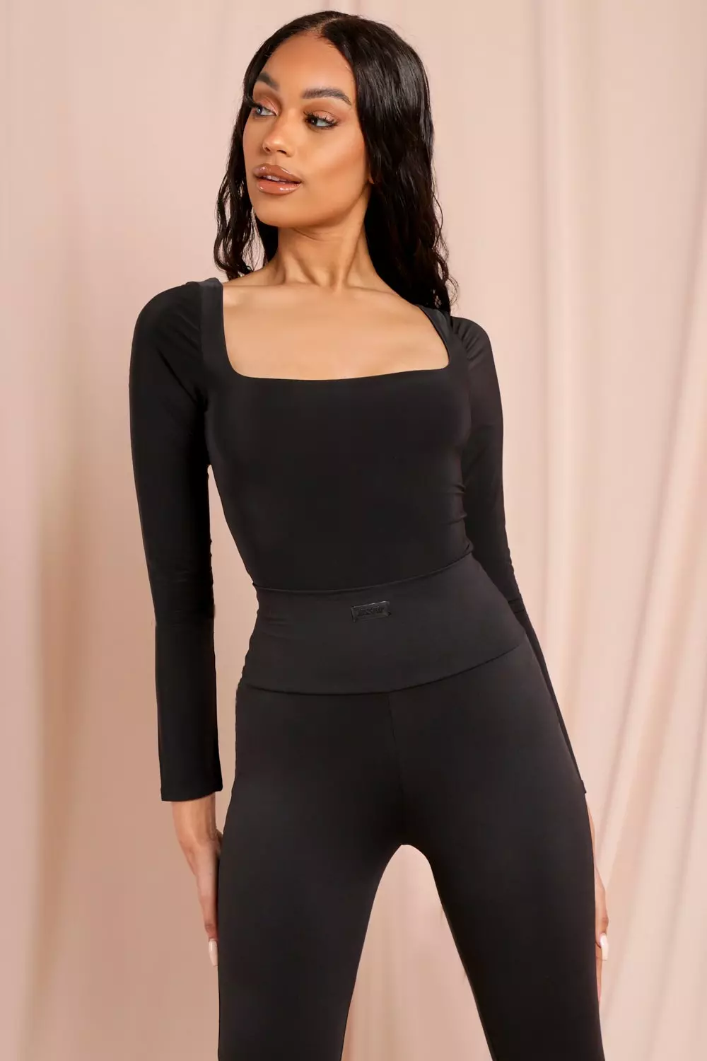 Women's Double-Layered Seamless Fabric Squareneck Bodysuit