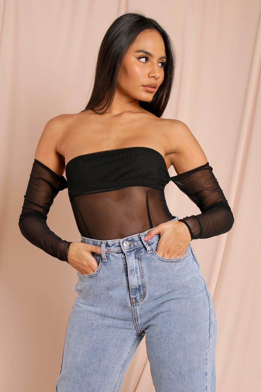 black mesh corset top
