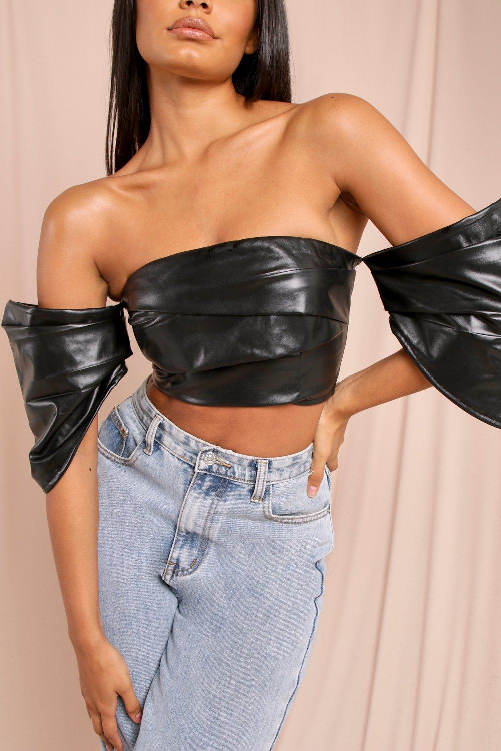 leather look bustier top