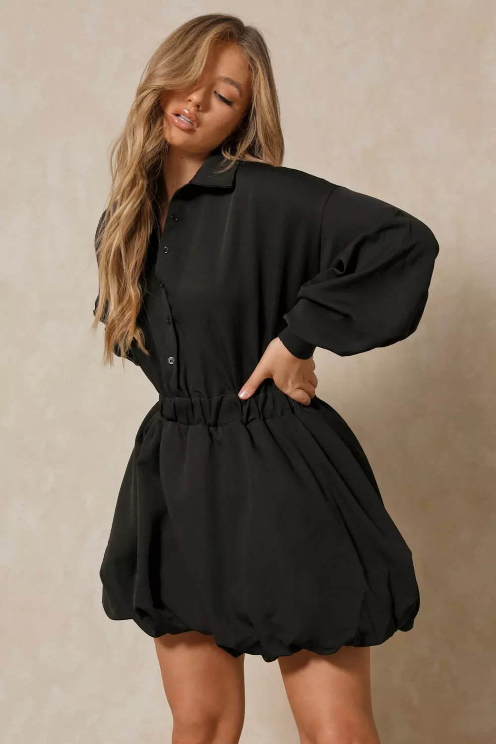 extreme puff sleeve dress