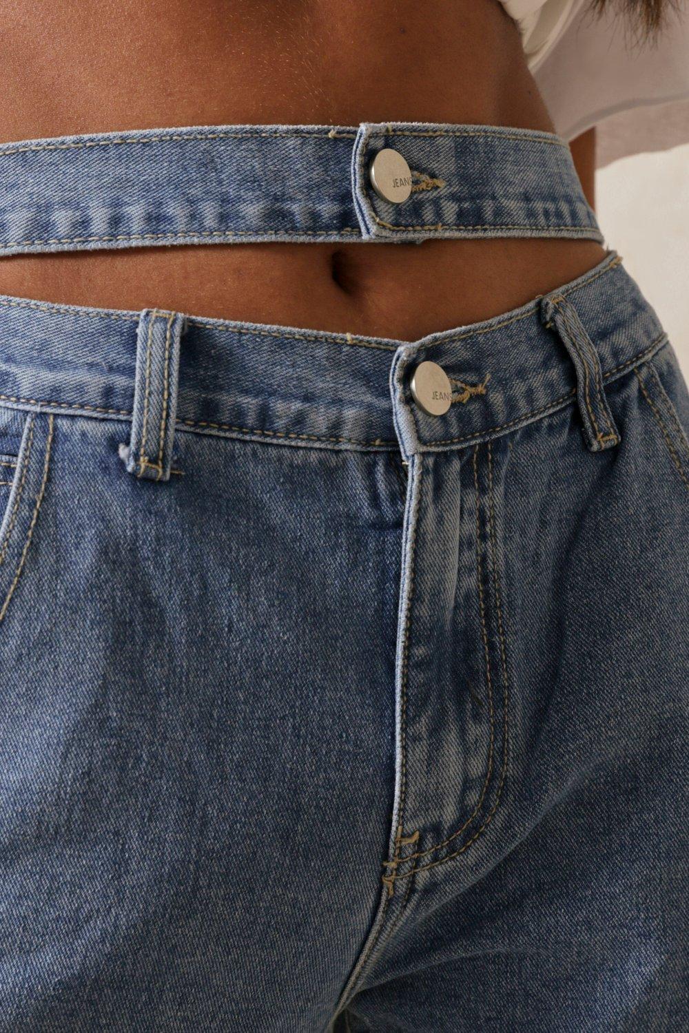 cut out denim jeans