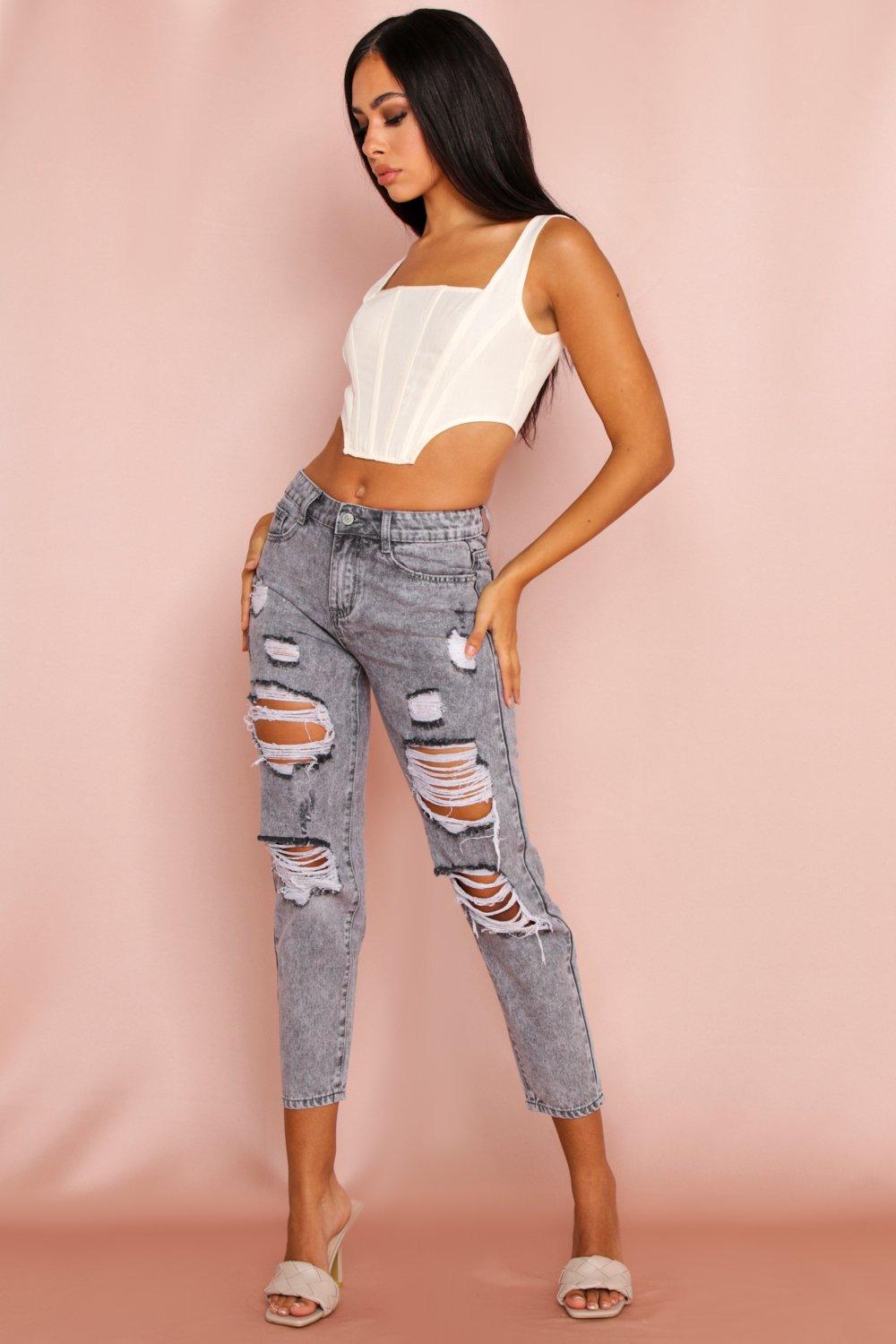 super distressed mom jeans