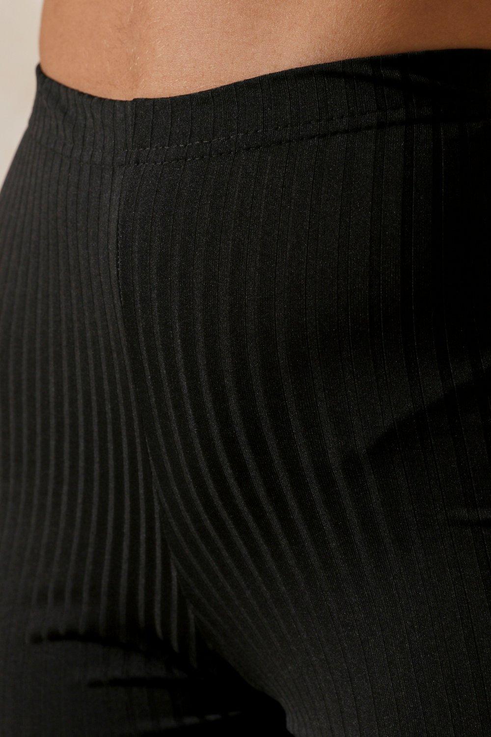 ribbed black cycling shorts