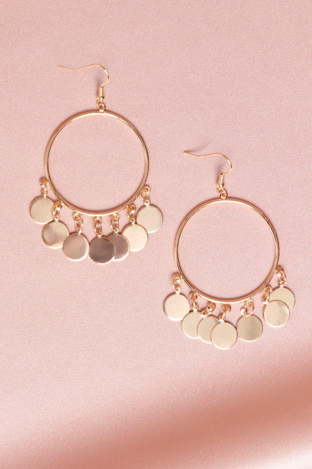 Coin Detail Statement Earrings