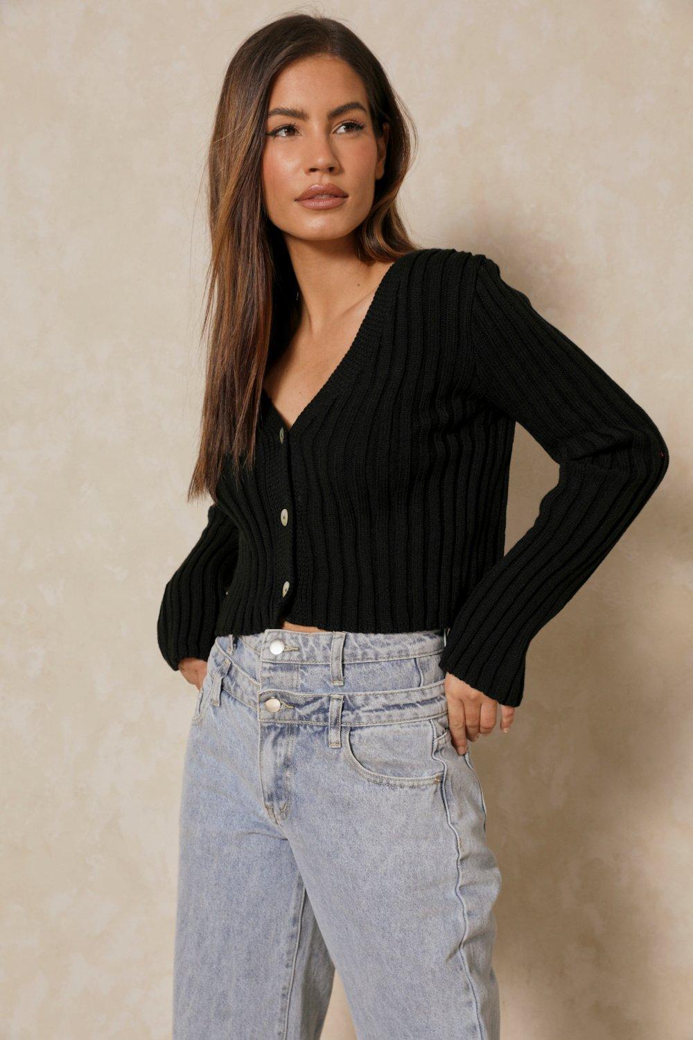 chunky button down cardigan