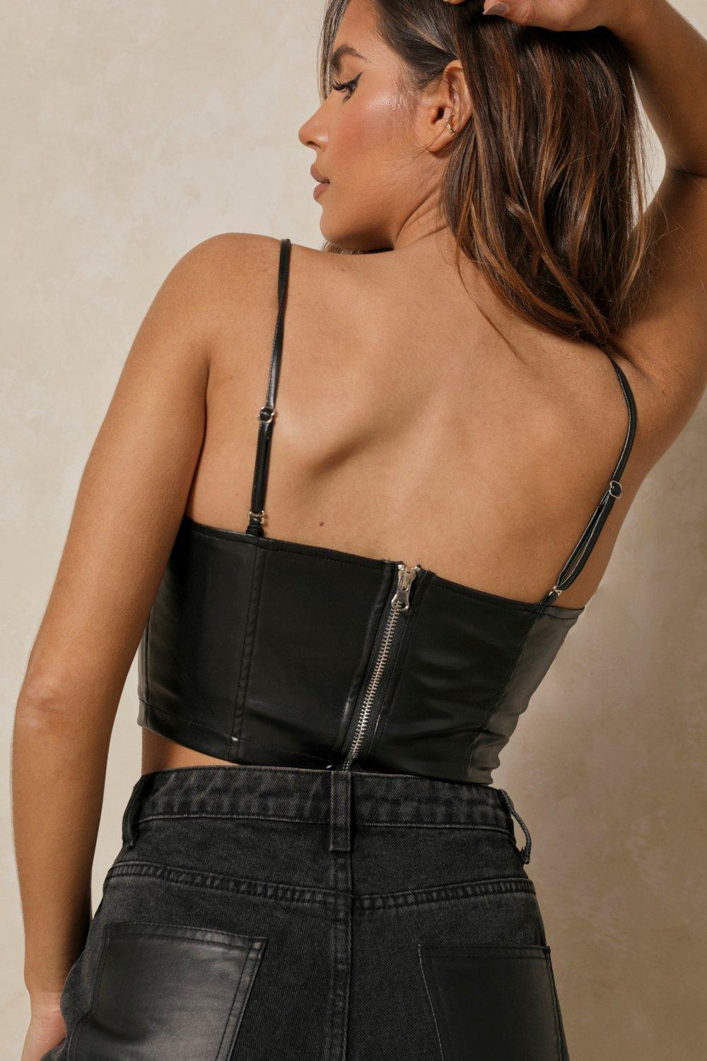 leather look corset top