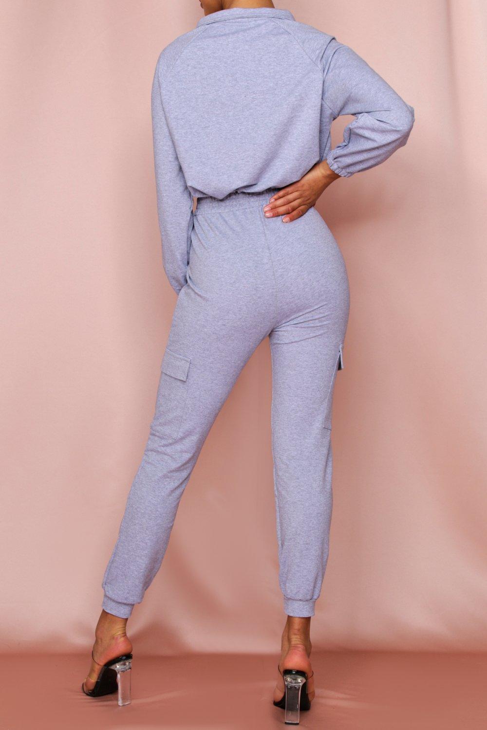 pink grey tracksuit