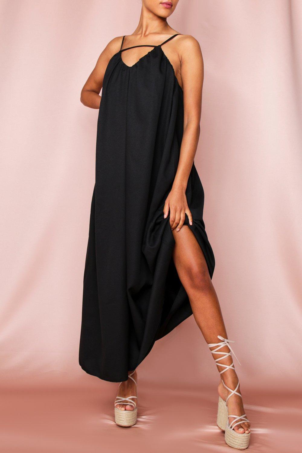 floaty maxi dress with sleeves