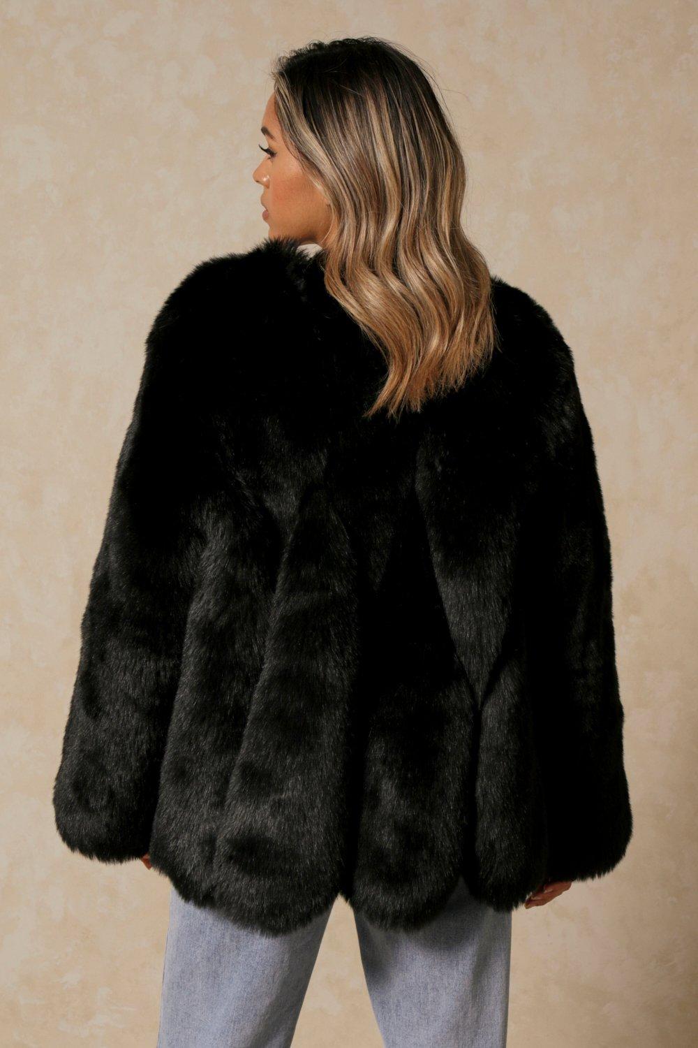 panelled fur coat