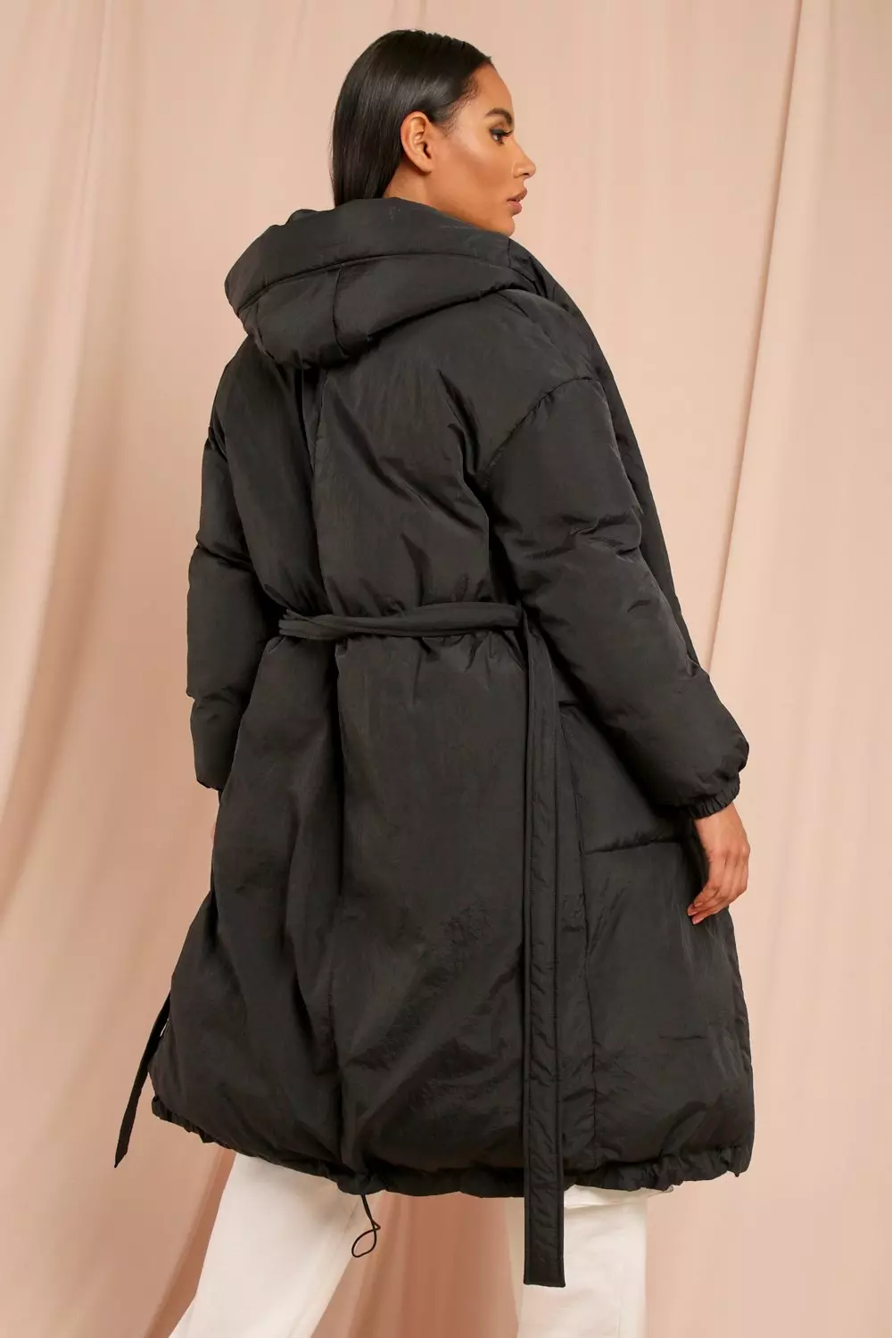 Belted Longline Puffer Jacket