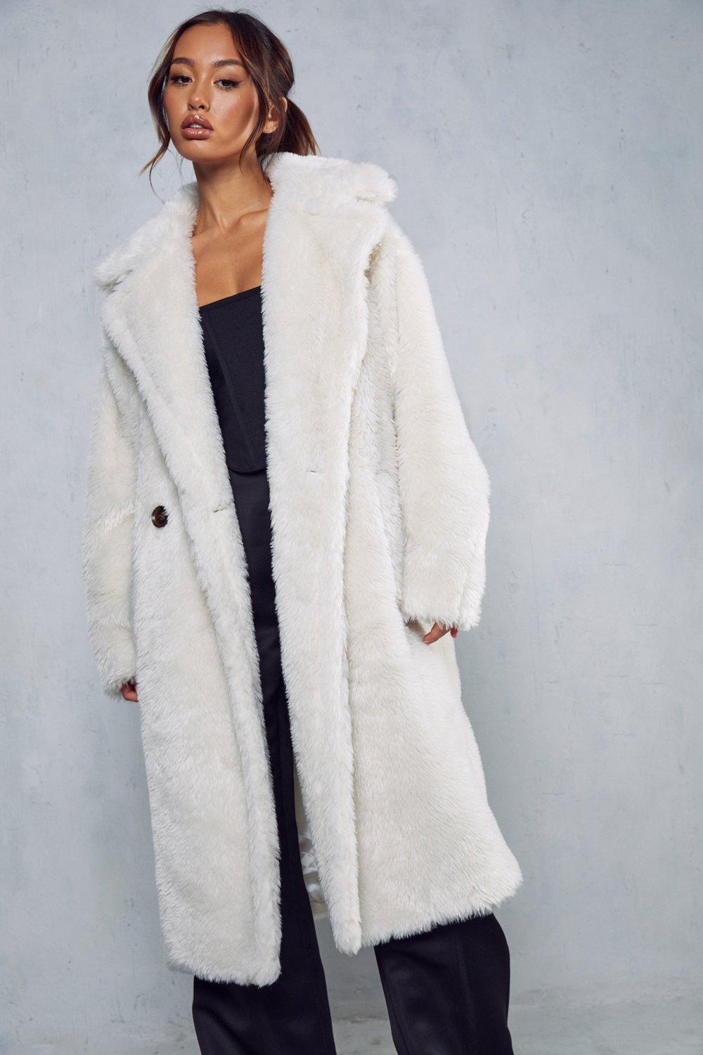 Long Faux Shearling Teddy Bear Coat