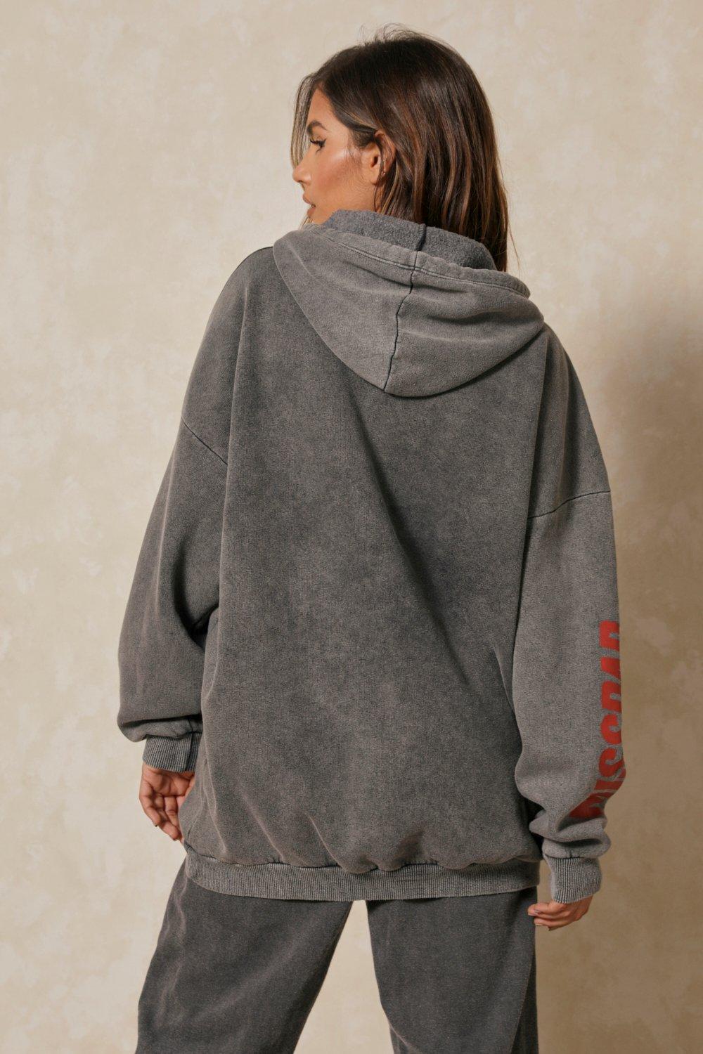 grey branded hoodie