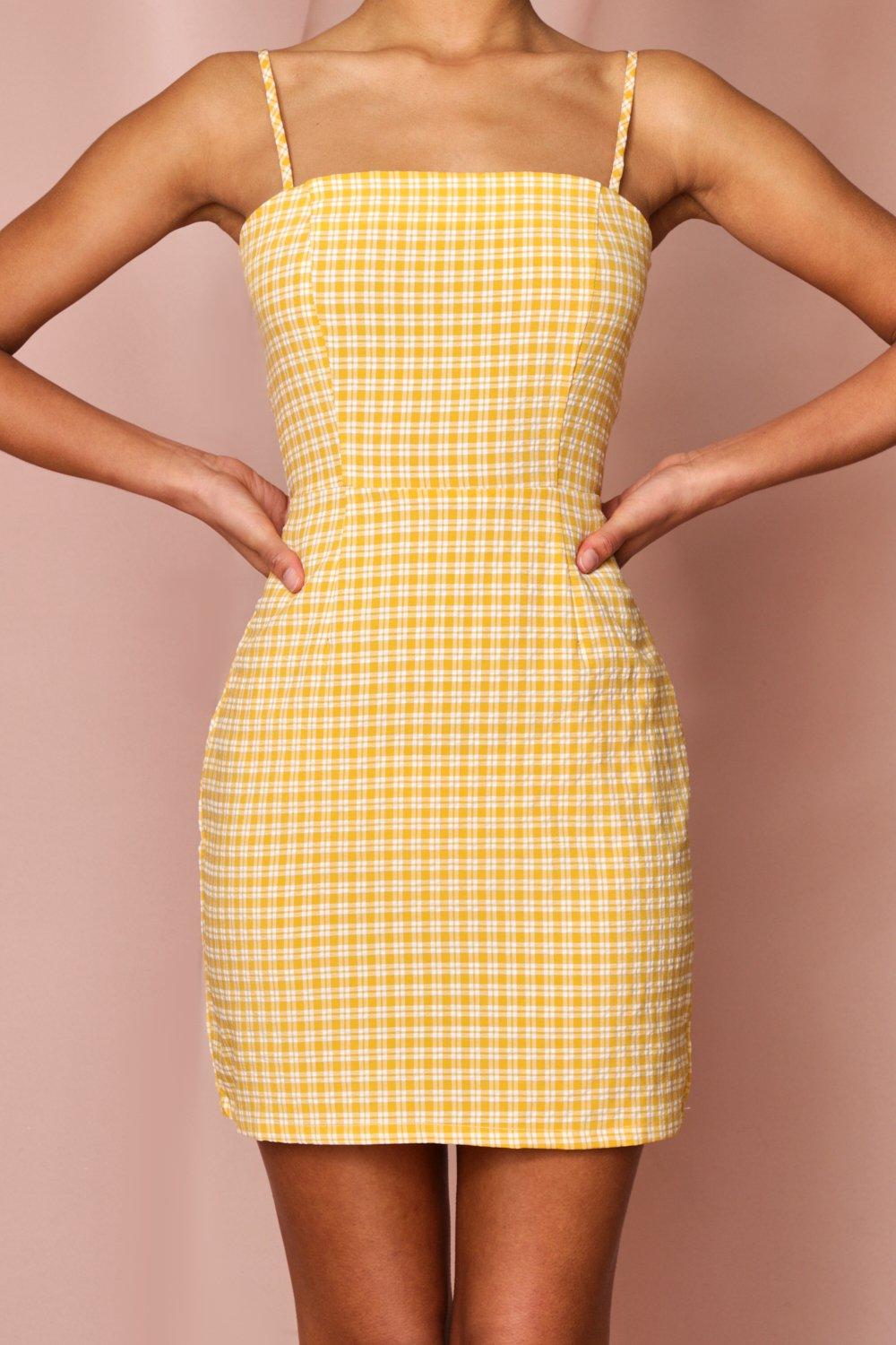 yellow bodycon