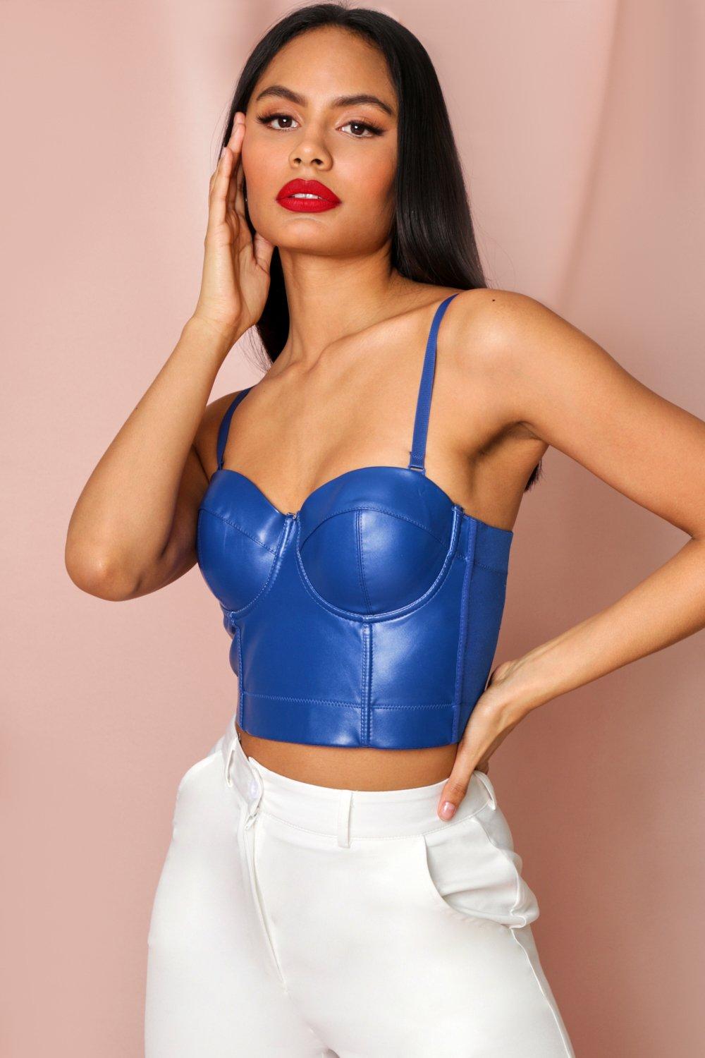 pu bustier top