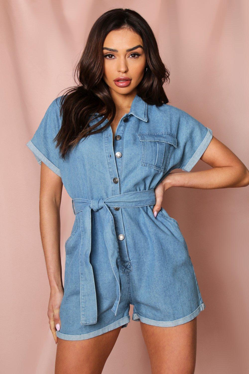 in the style denim playsuit