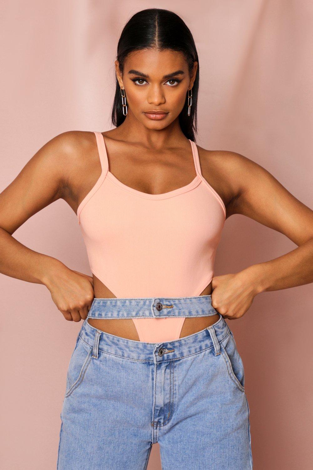 peach bodysuit