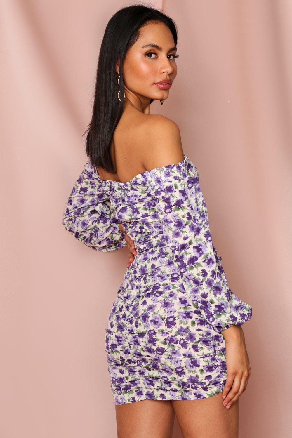 floral ruched dress