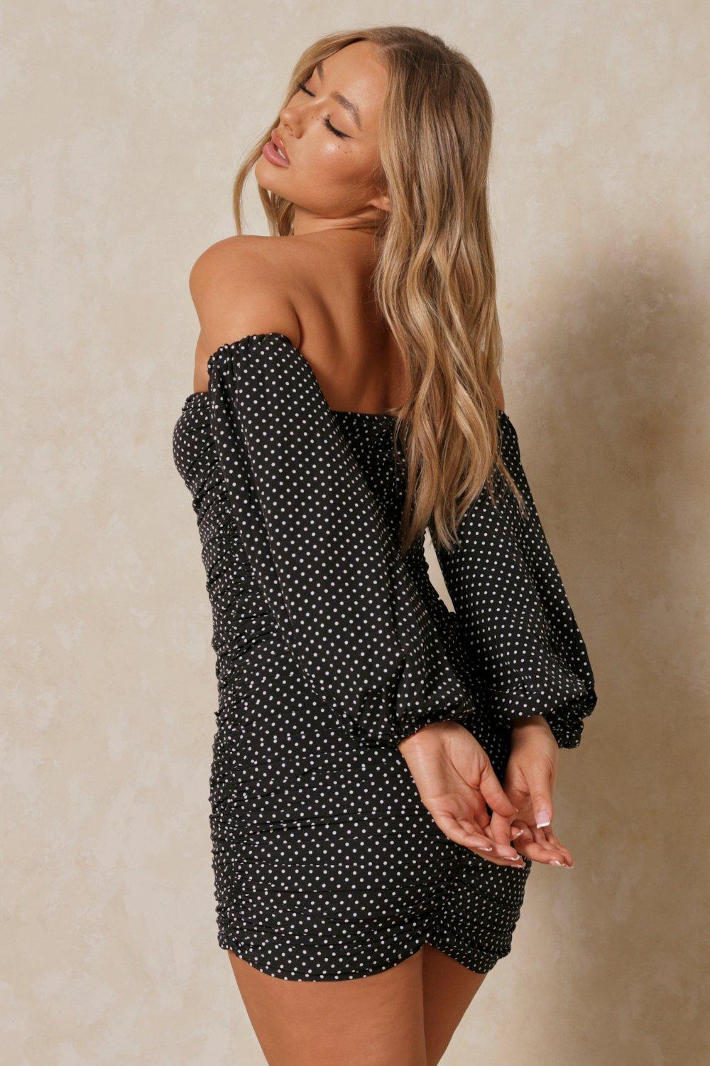 sleeve bardot dress