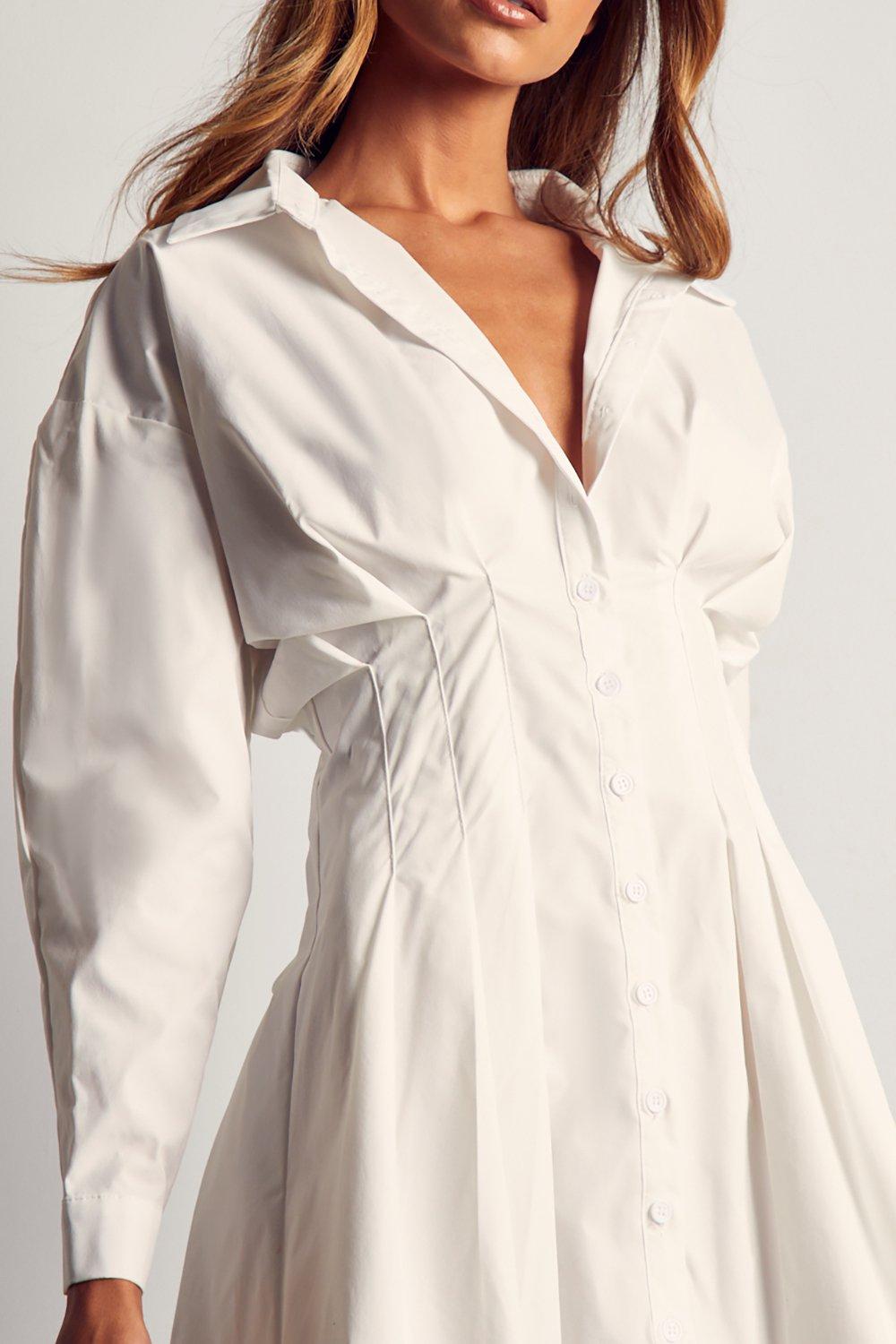 all white shirt dress