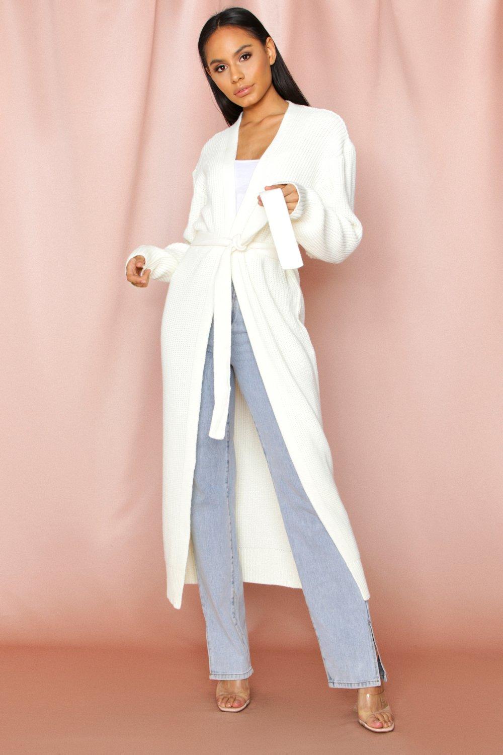 cream maxi knitted cardigan