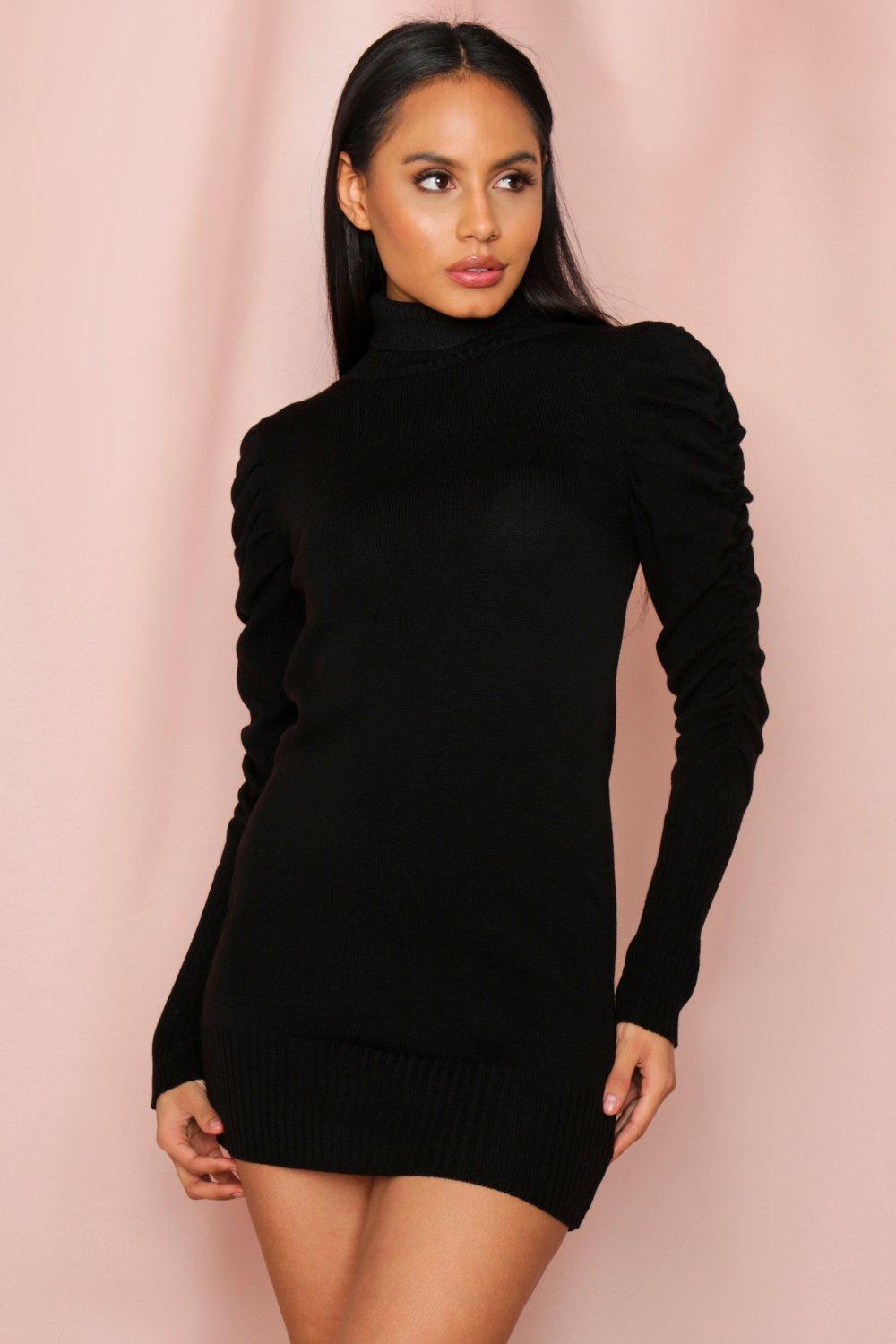 ruched sweater dress