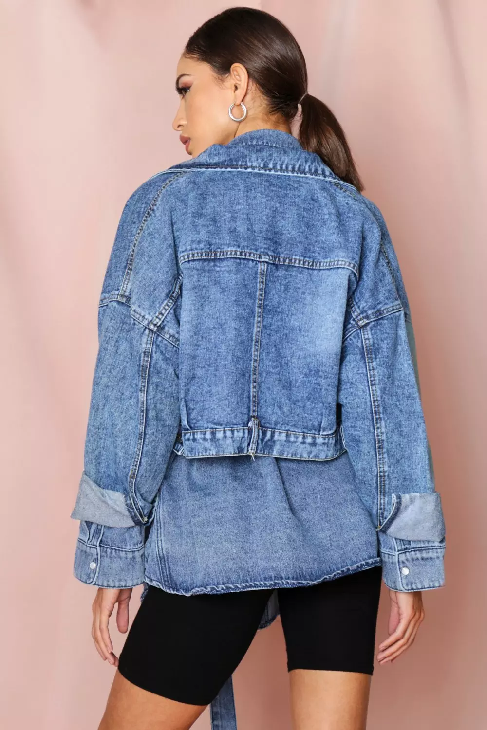 3PARADIS Unity Tulle appliqué-detail Denim Jacket - Blue