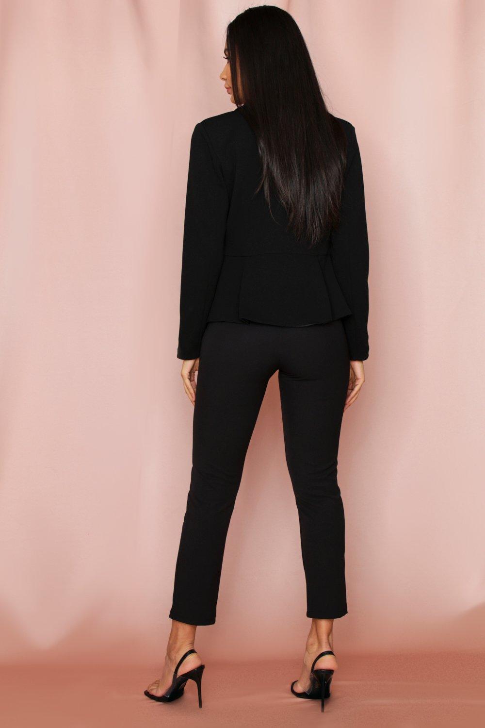 black tailored skinny trousers