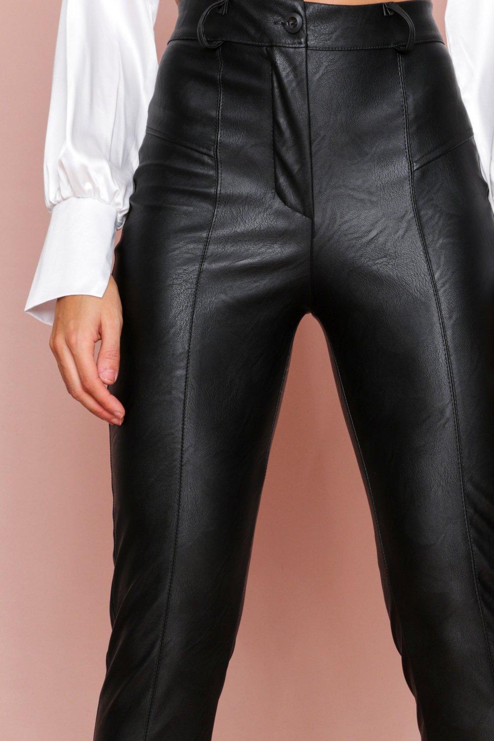 leather front trousers