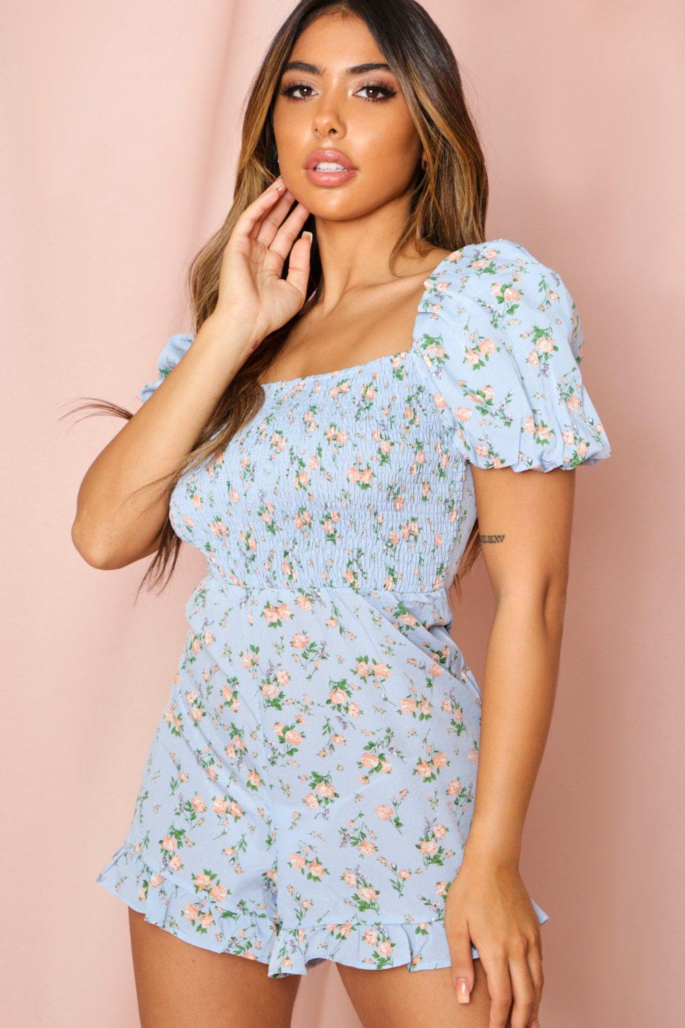 puff sleeve playsuit