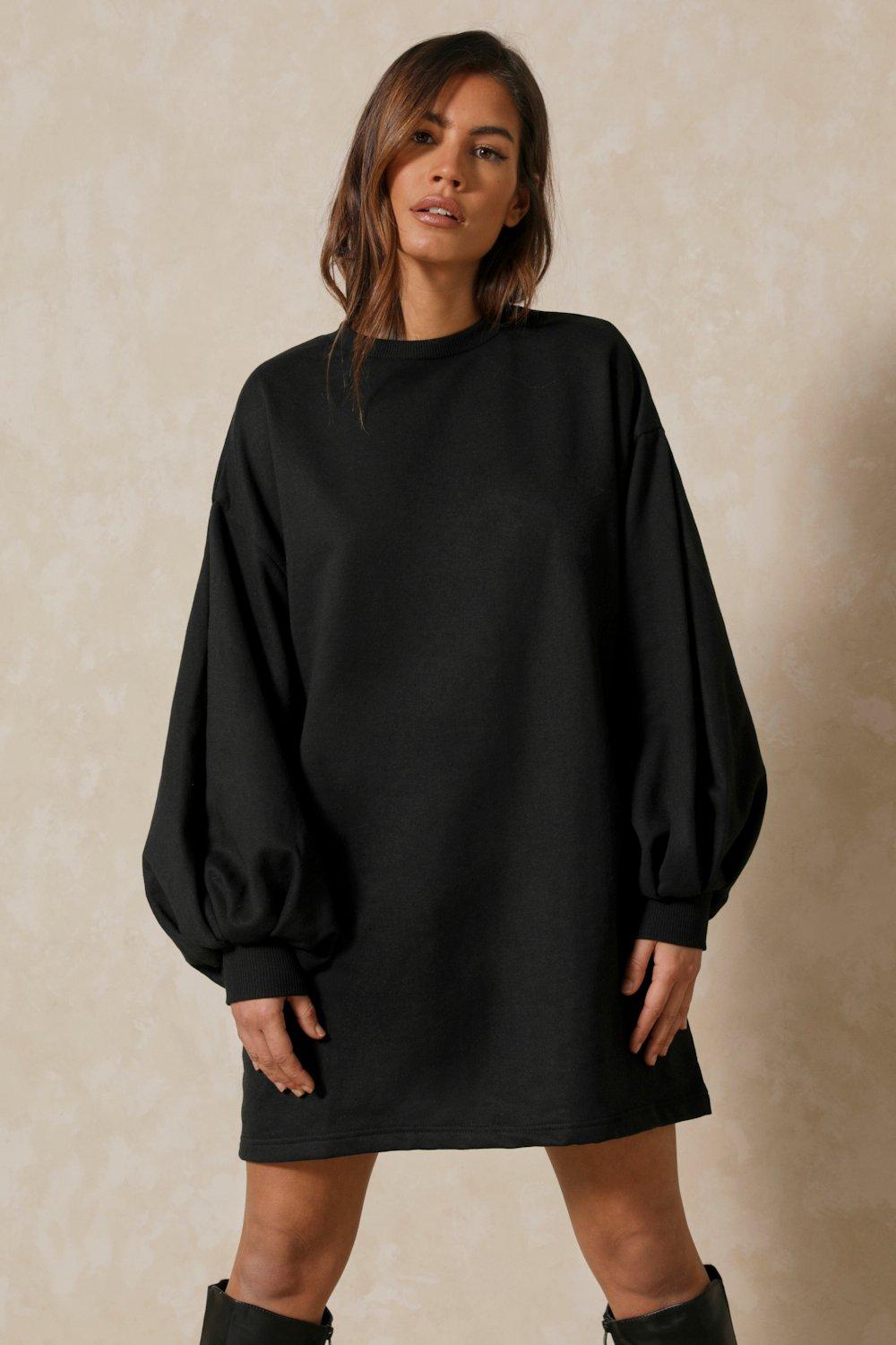 Oversized Balloon Sleeve Sweater Dress