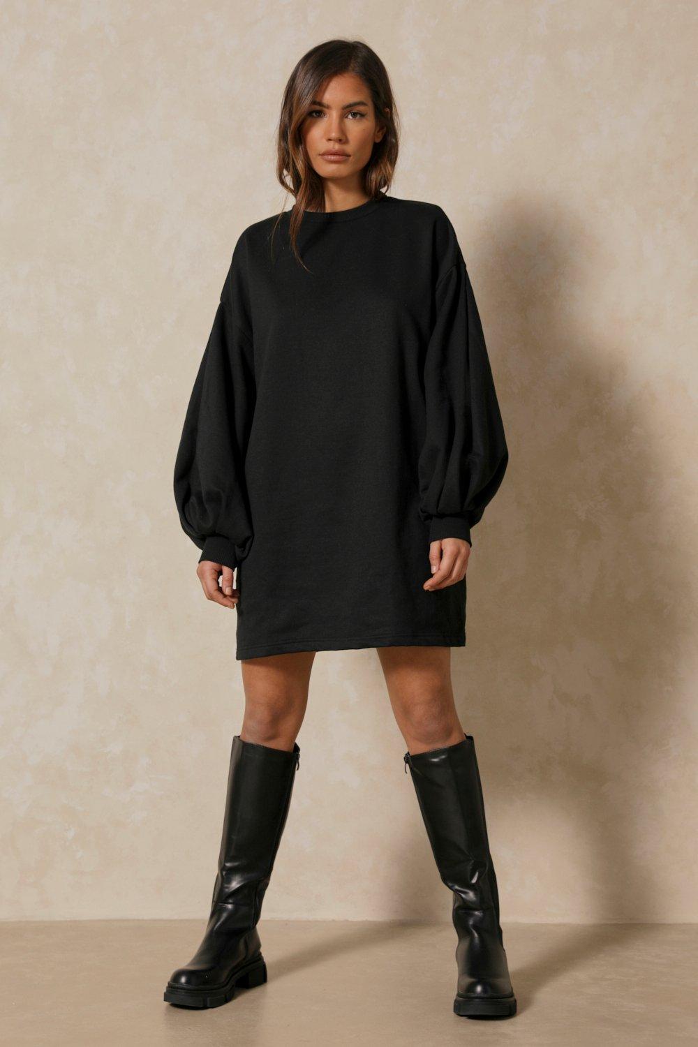 balloon sleeve sweater dress