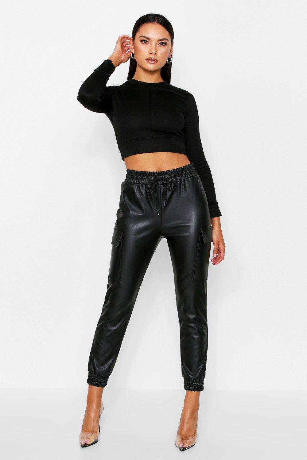 leather look jogger