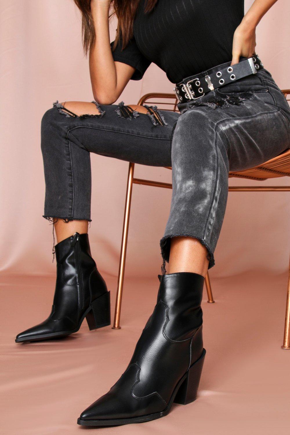 cowboy style ankle boots