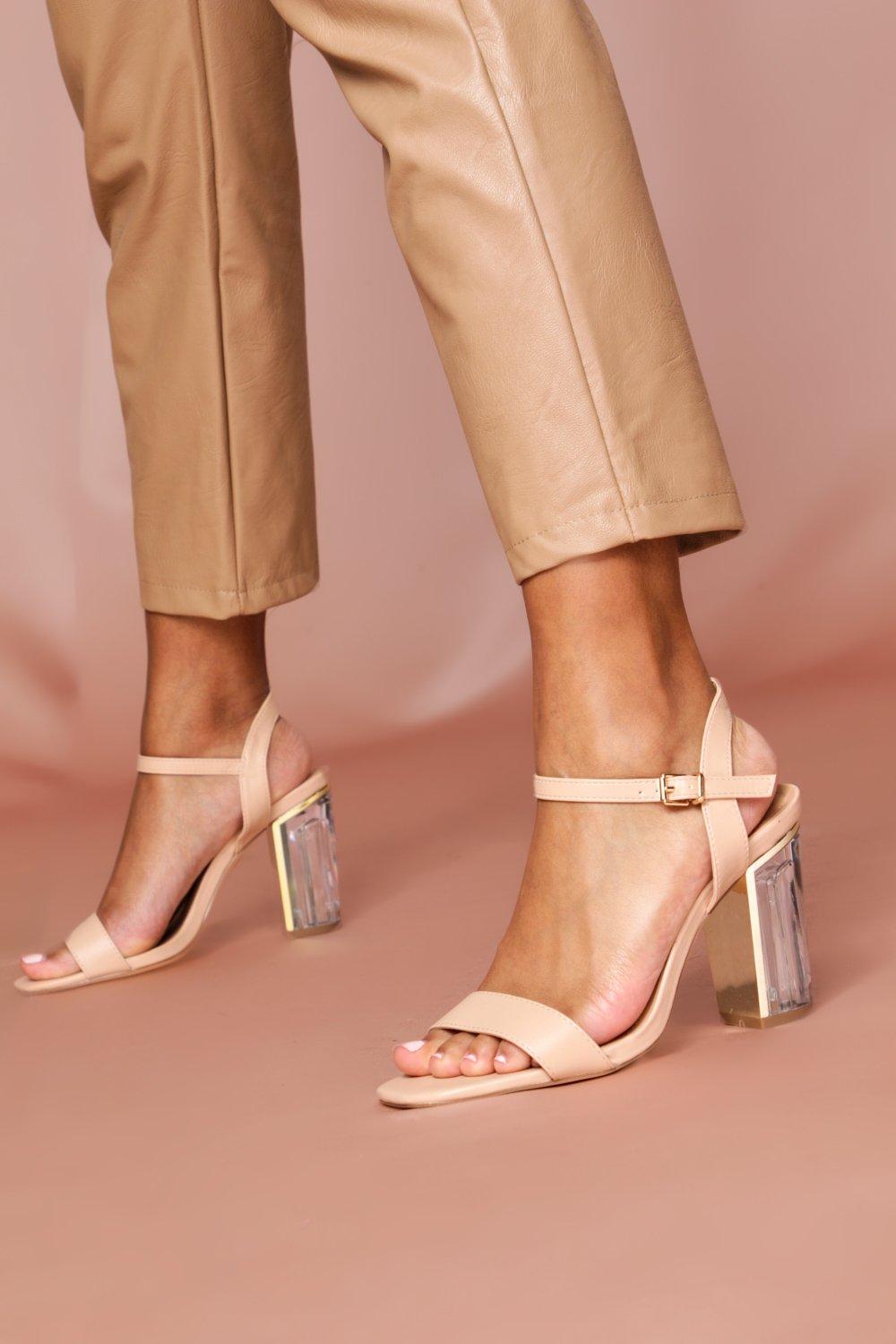 midi clear heels