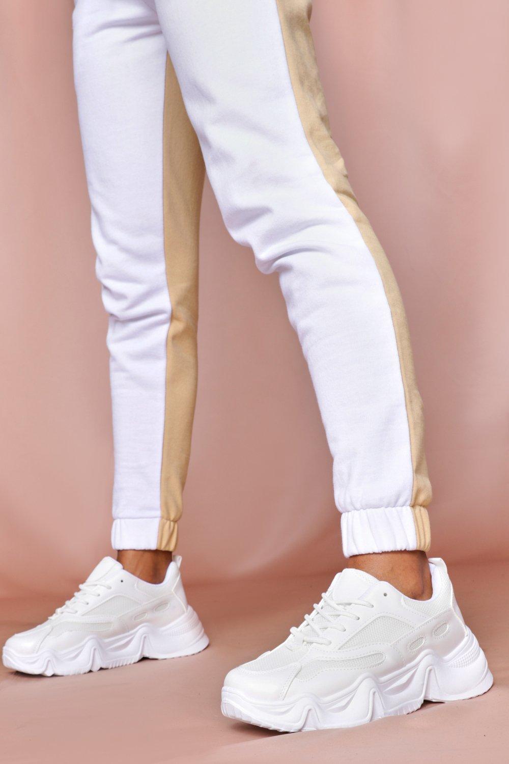 white thick trainers
