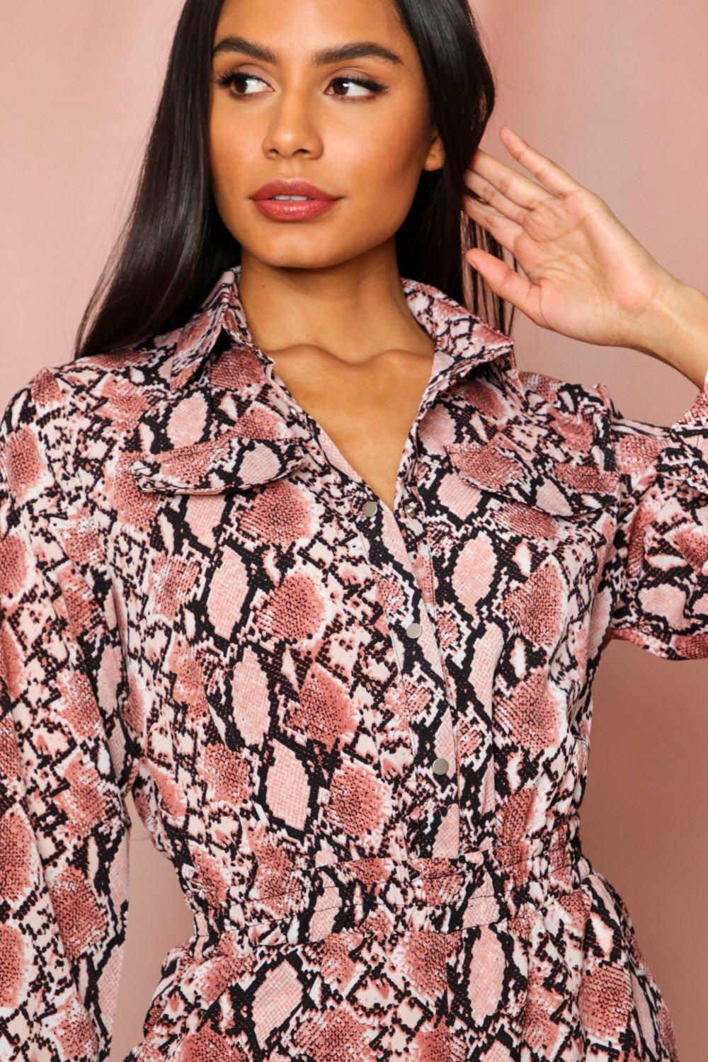 snake print playsuit