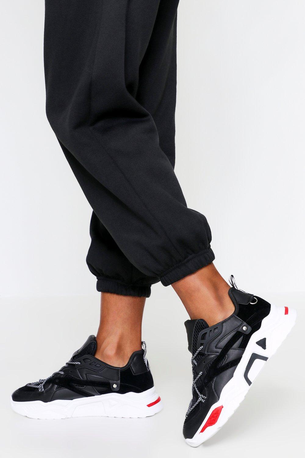 contrast chunky sole trainers