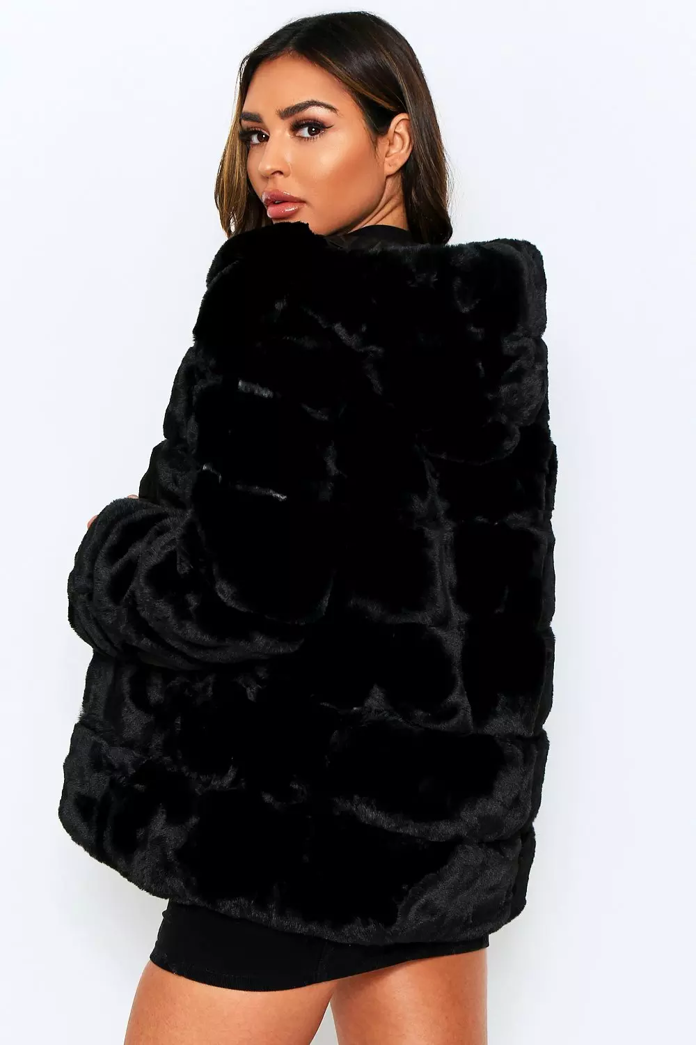 Faux Fur Panel Hooded Coat | Misspap UK