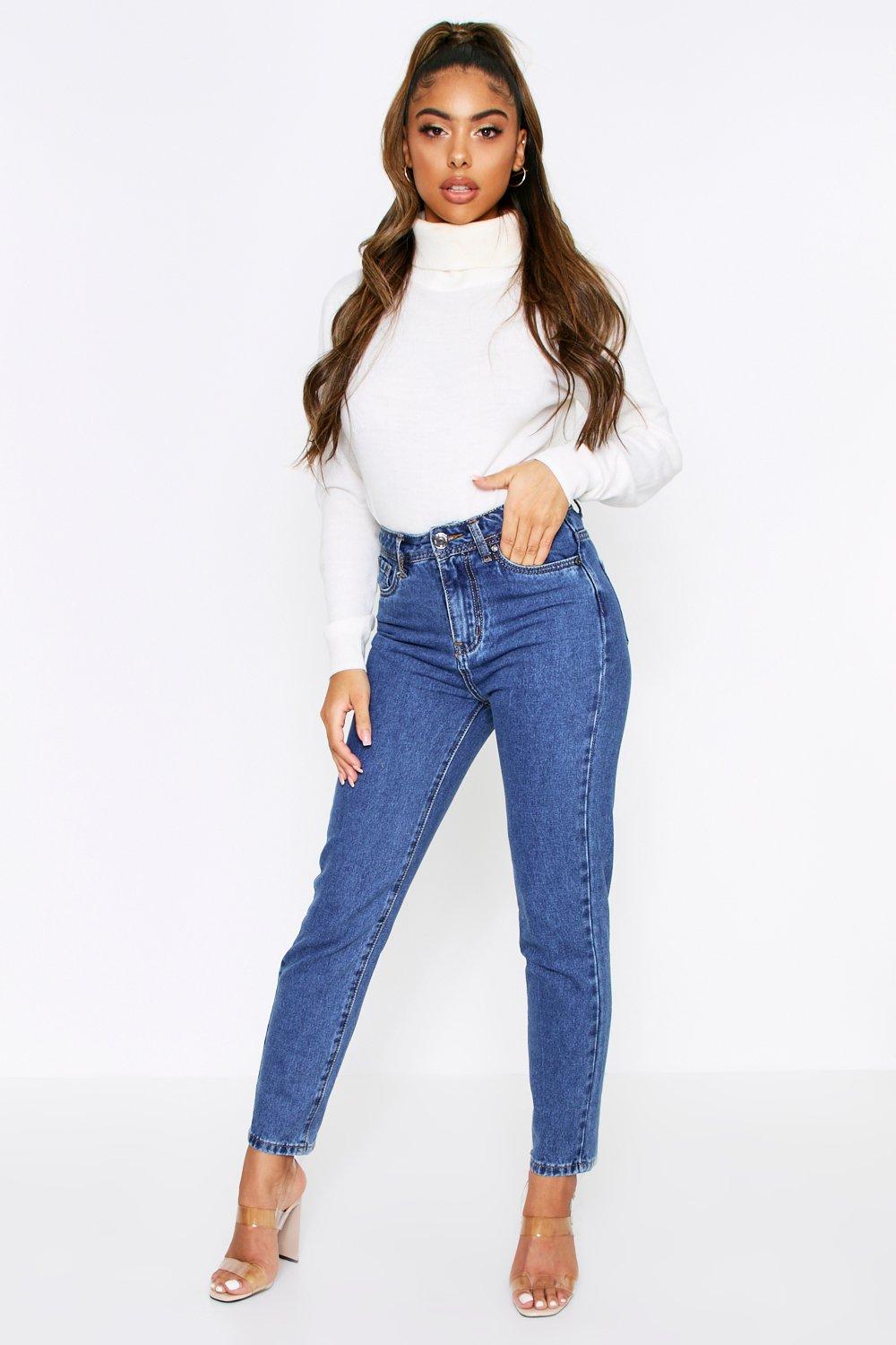 mid waist mom jeans