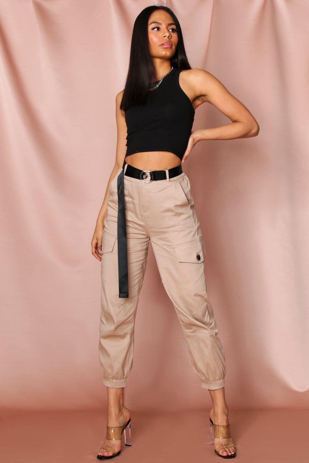 beige utility trousers