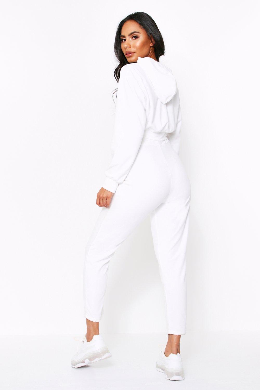 cream velour tracksuit