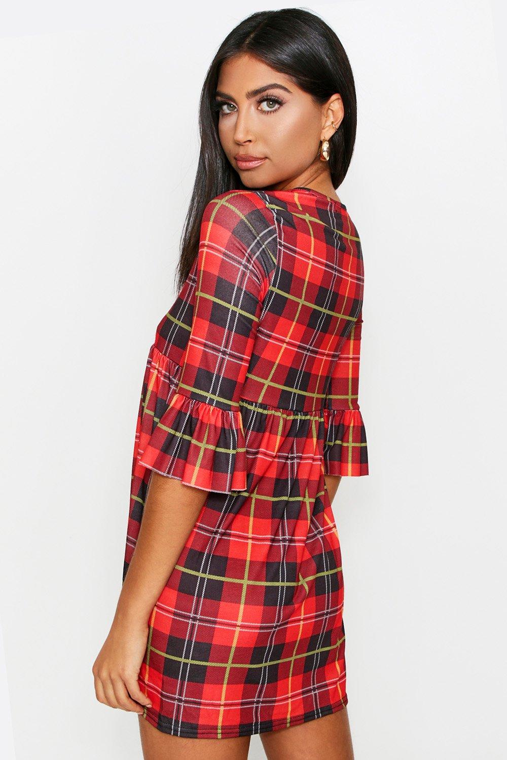 plaid smock dress