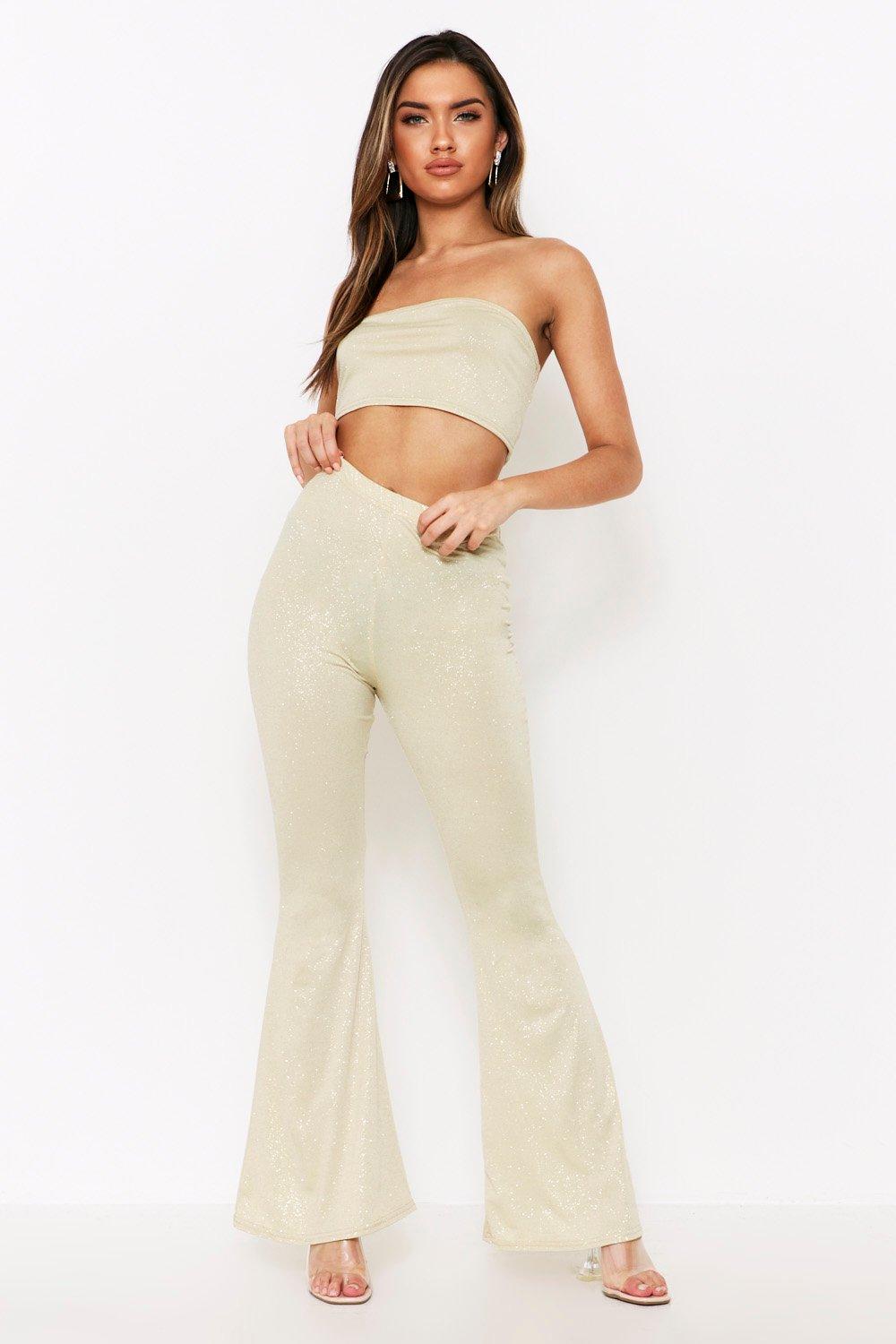 flared glitter pants