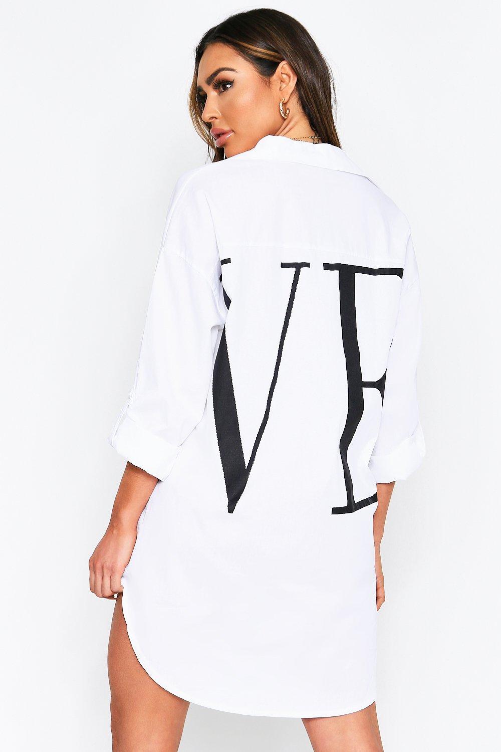 oversized love shirt dress