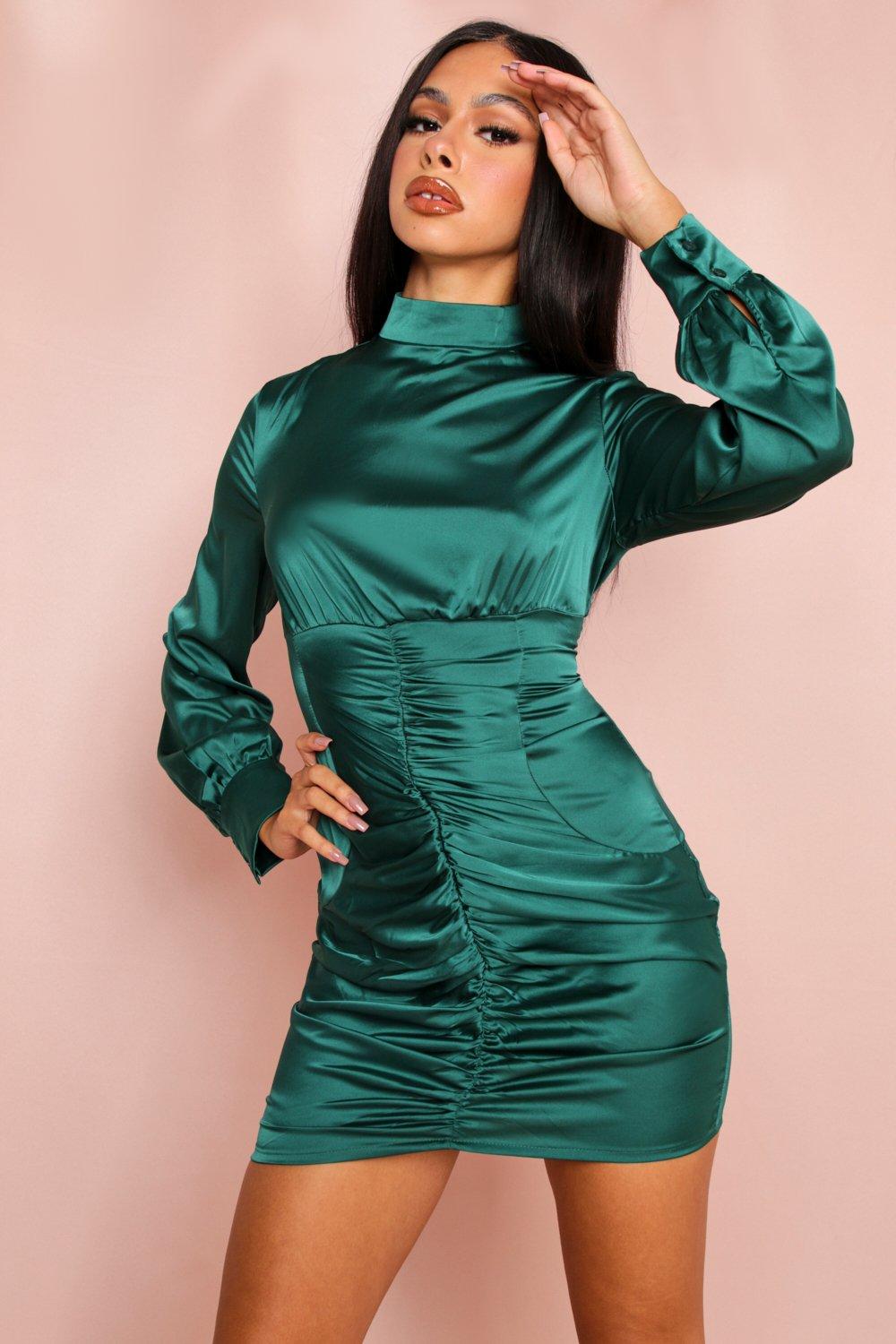 satin high neck